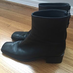 Stuart Weitzman Black Leather Booties